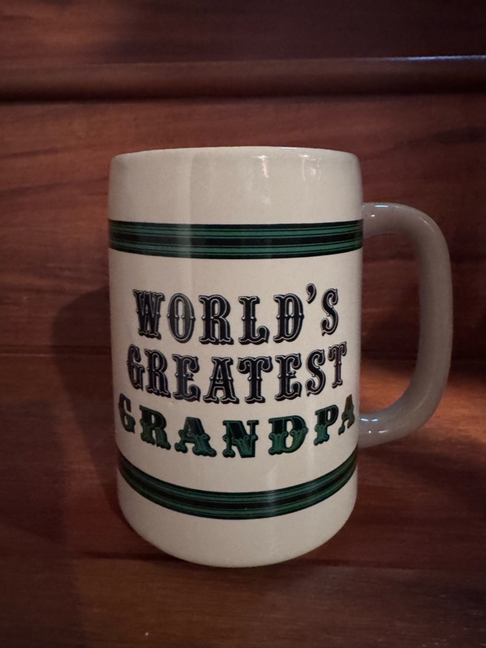 World's Greatest Grandpa Ceramic extralarge Mug - Cream with Green Accent